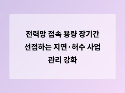 전력망 장기 차지 사업자 규제 강화 기업들에 영향 줄 수 있어